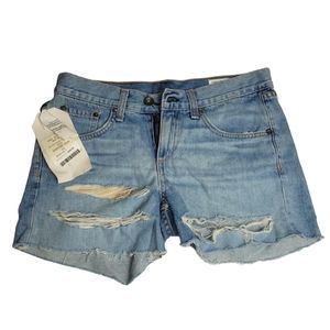 NWT Rag & Bone Distressed Jean Boyfriend Shorts Size 24